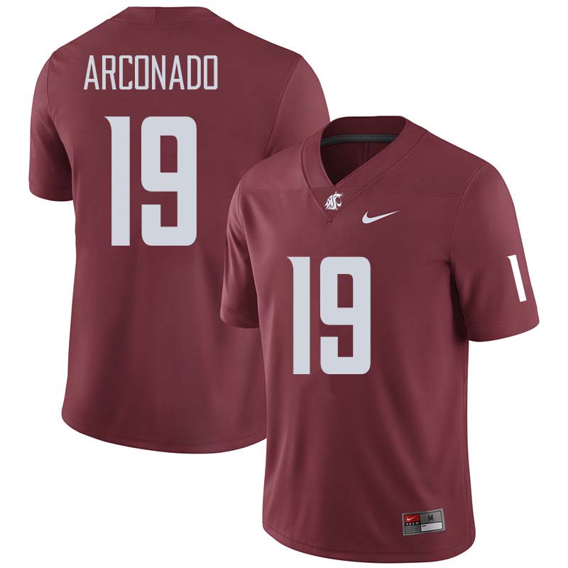 Men #19 Brandon Arconado Washington State Cougars College Football Jerseys Sale-Crimson - Click Image to Close